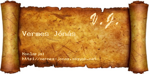 Vermes Jónás névjegykártya